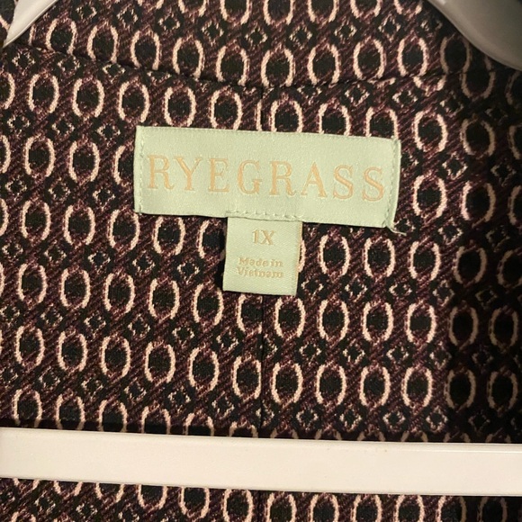 Patterned Maroon Single-Breasted Blazer Jacket - Picture 2 of 5